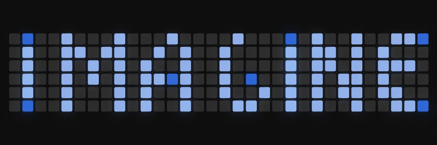 IMAGINE spelled in glowing blue tiles